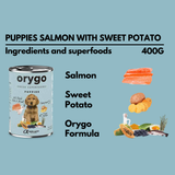 Puppy salmon with sweet potato wet dog food from orygo.