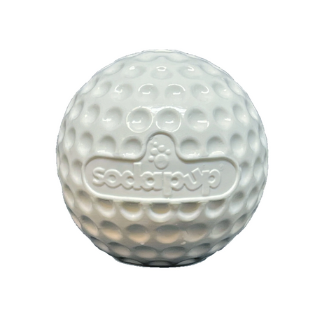 Sodapup Golf Ball Chew toy and treat dispenser.