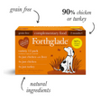 Forthglade Complimentary Variety Pack - Just Poultry with text saying "Grain Free, 90% Chicken or Turkey, Natural Ingredients".