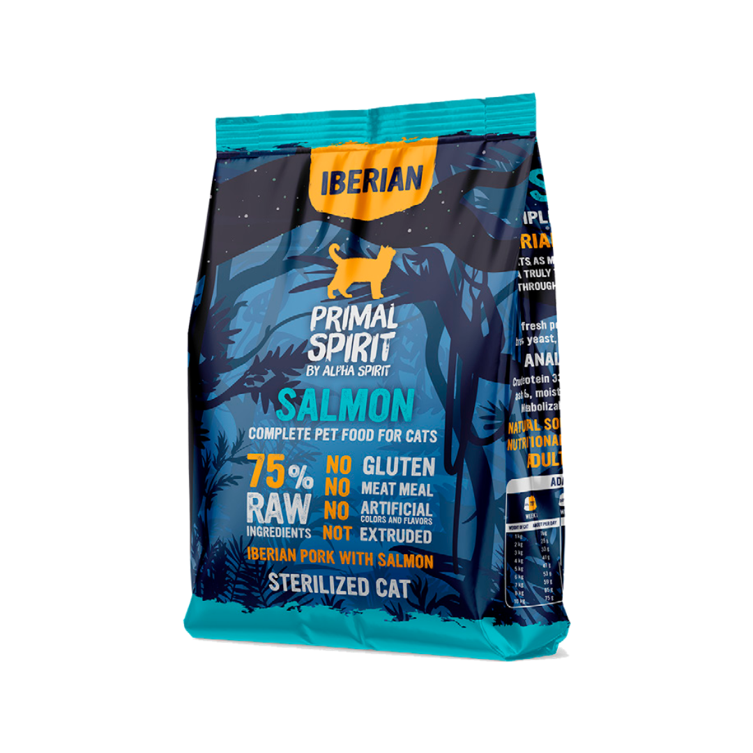 Alpha Primal Spirit Cold Pressed Iberian Salmon Cat food 1kg bag.