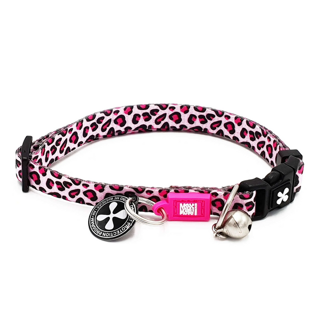 Max and Molly Pink Leopard Smart ID Cat Collar