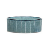 Scruffs reactive glaze pet bowl in pinstripe grey.