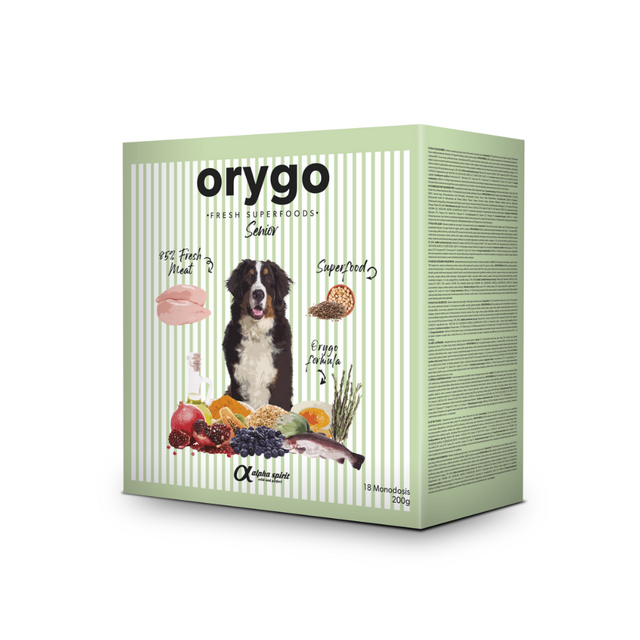 3.6kg bag of Orygo Senior Cold Pressed Grain Free Food.