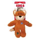 Kong Wild knots fox durable soft dog toy on cardboard packing.