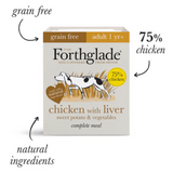 Forthglade Chicken with Liver grain free wet dog food tray.