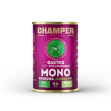 Can of Champer Gastro wet food, single protein lamb for dogs.