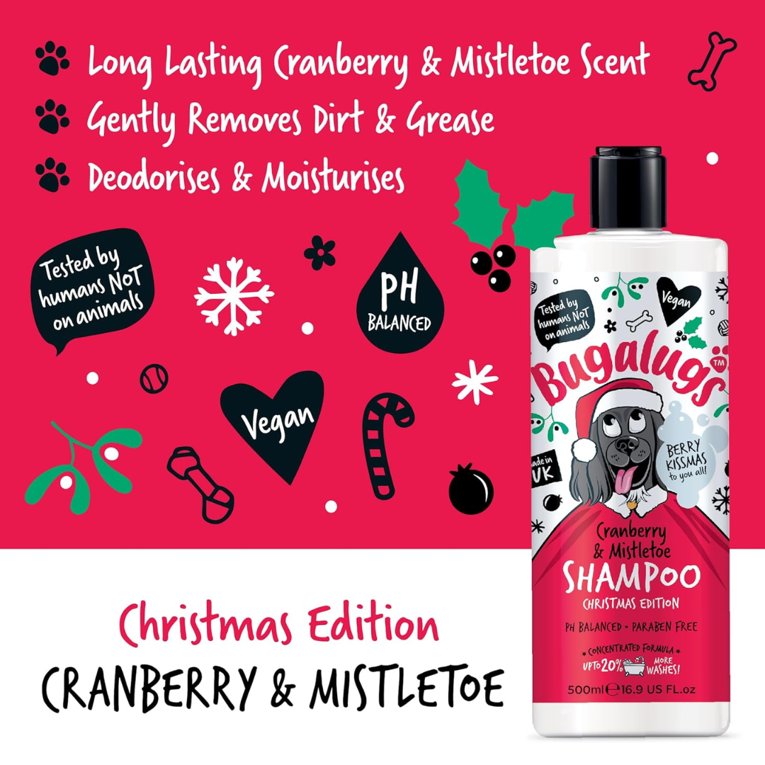 Benefits of Cranberry and Mistletoe shampoo by Bugalugs.