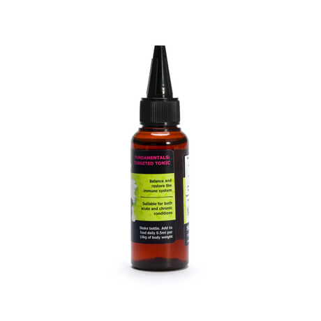 Side view of a bottle of Holistic Hound Fundamentals Immunity Tincture for cats and dogs