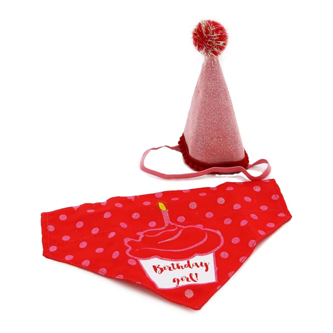 Pawty Time Birthday Hat & Bandana for Pets