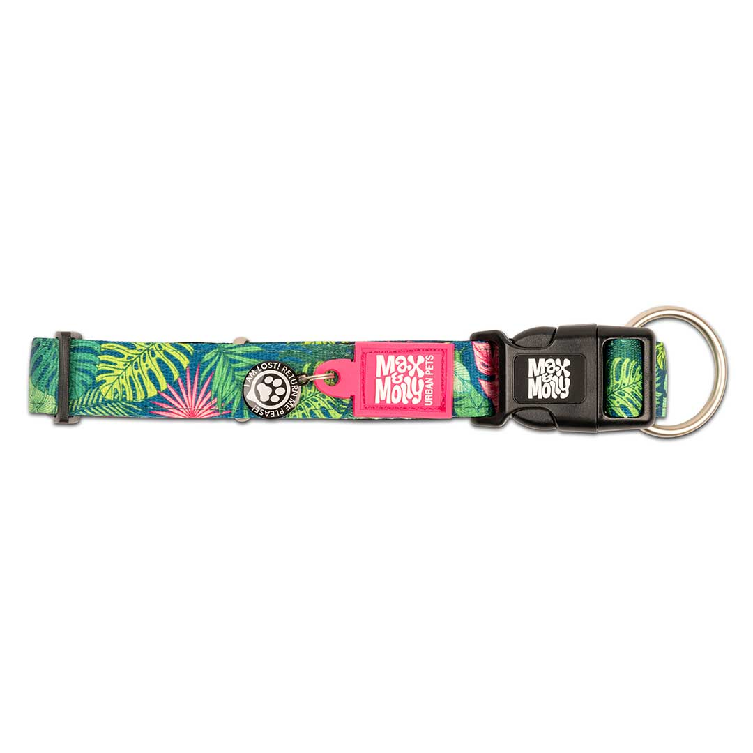 Top down view of the Max and Molly Tropical dog collar