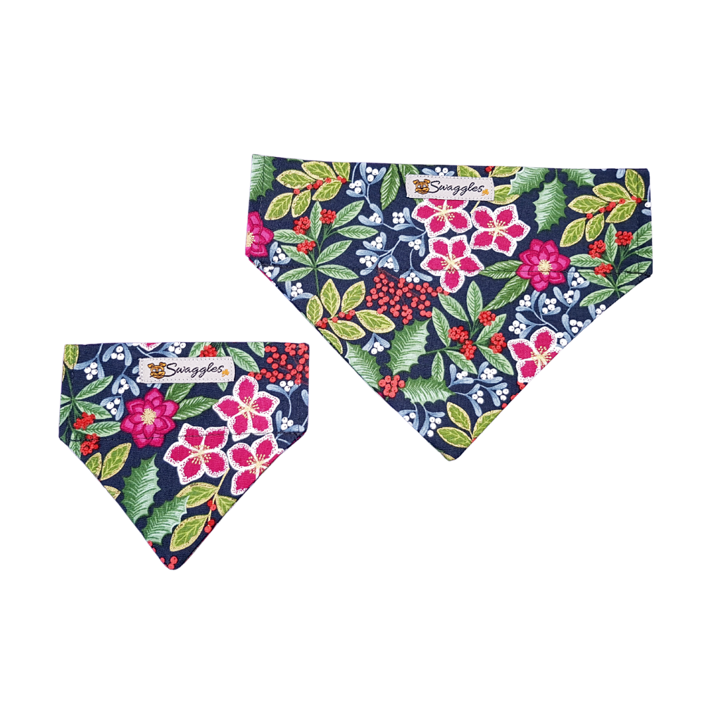 Swaggles Floral Mistletoe Christmas Bandana