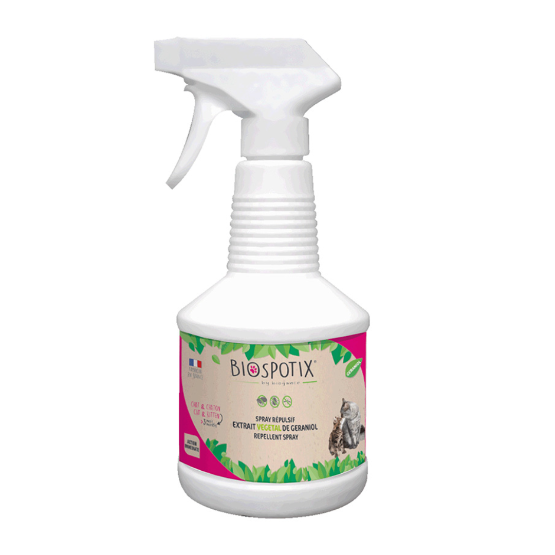 Biospotix parasite repellent spray for cats.