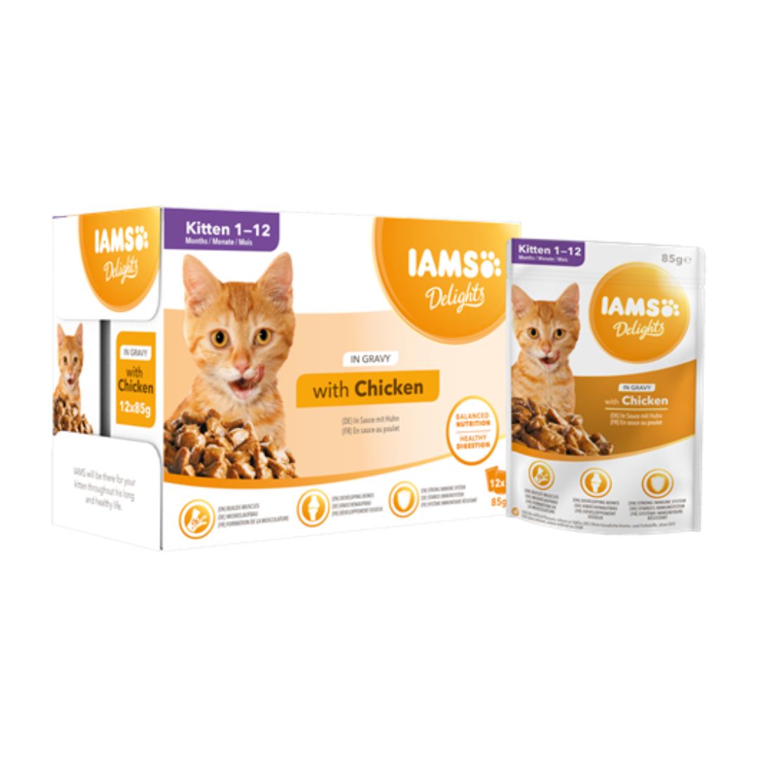 Iams Chicken Kitten Food in Gravy | 12 Pack