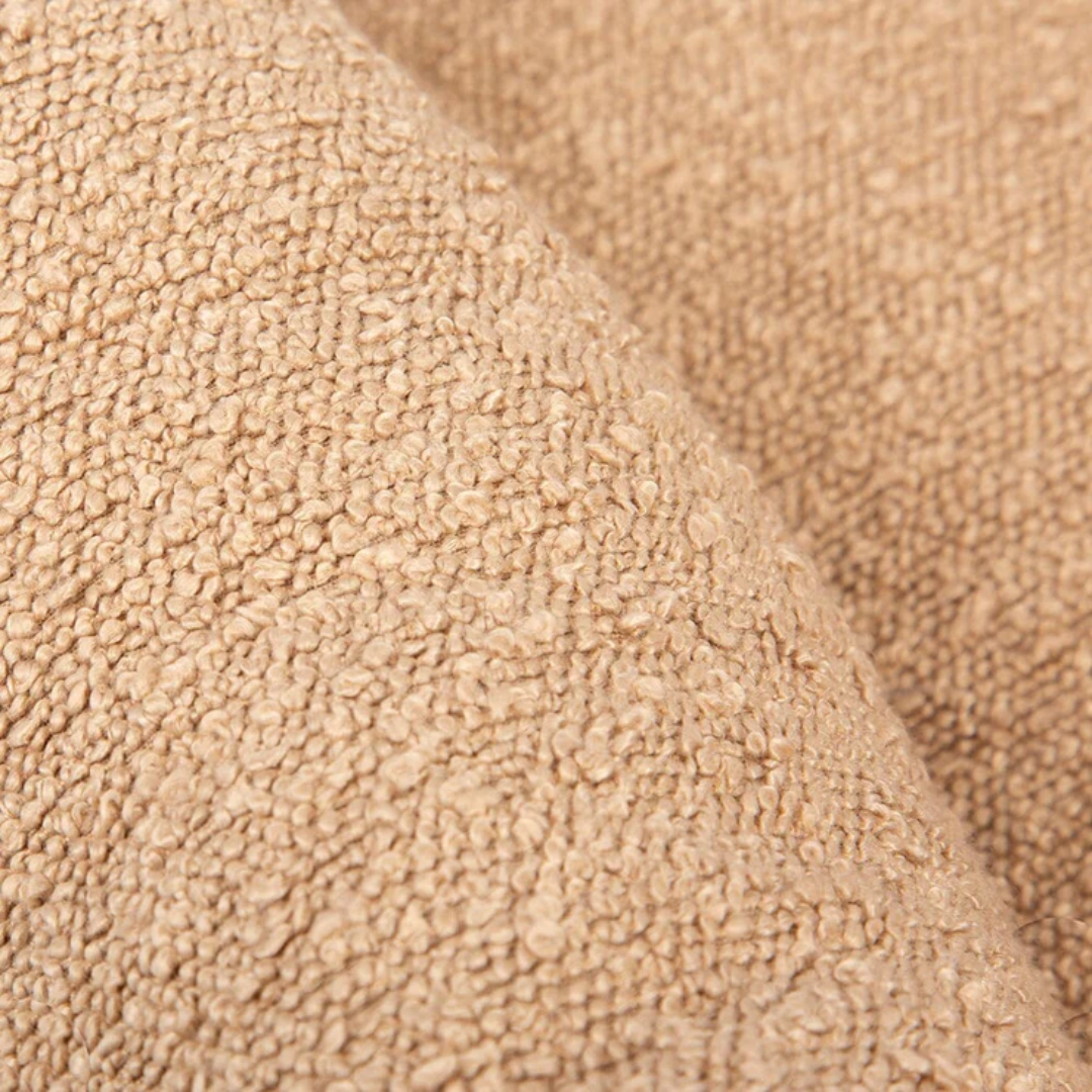 Up close shot of the boucle fabric on the Scruffs dog bed.