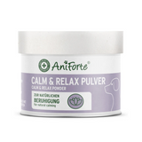 A 100g tub of AniForte Calm and Relax powder for dogs.