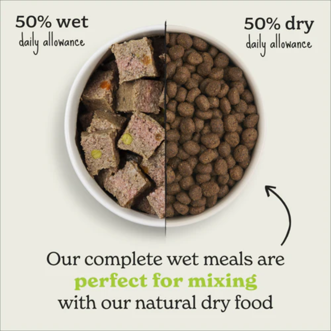 Forthglade wet food is ideal to be fed alongside dry or cold pressed food.