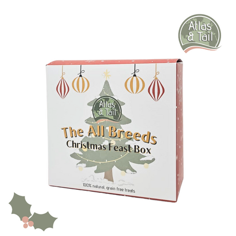 The box of the Atlas and Tail All Breeds Christmas Feast Box