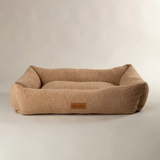 Scruffs Boucle dog bed in the colour desert brown.