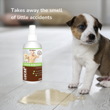 Provilan Lucca Pet Odor remover spray take away the smell of little accidents.