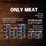 Only meat wet food tins for cats from Alpha Spirit.